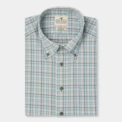 Shop Genteal Performance Dress Shirt In Cambridge Blue In Multi