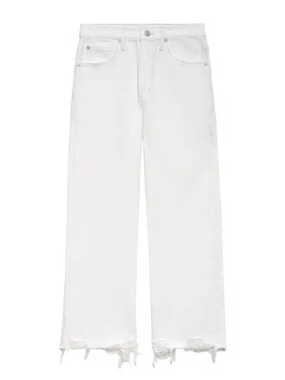 Shop Frame The Relaxed Straight Jean In White Modern Chew In Multi