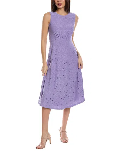 Shop London Times Inset Waist Midi Dress In Purple