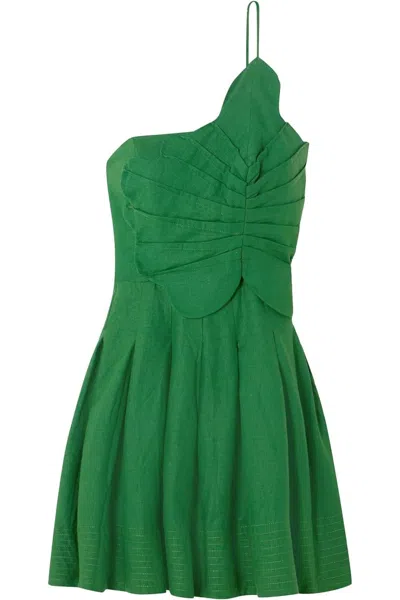 Shop Farm Rio Women's One Shoulder Lea Mini Dress, Green