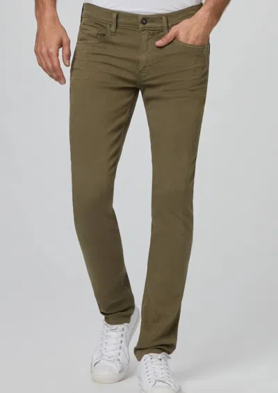 Shop Paige Federal Slim Straight Pants In Courtyard In Green