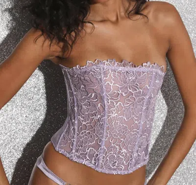 Shop Fleur Du Mal Whitney Embroidery Corset Top In Thisle In Purple