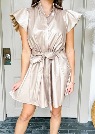 Shop Sincerely Ours Aly Mini Dress In Champagne In Beige