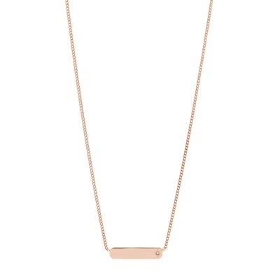 Shop Fossil Women's Drew Rose Gold-tone Stainless Steel Bar Chain Necklace In Pink