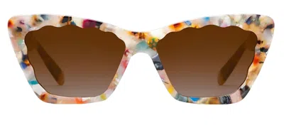 Shop Krewe Brigitte Gelato Cat Eye Sunglasses In Multi