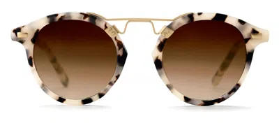 Shop Krewe St. Louis Tokyo Tortoise Round Sunglasses In Multi