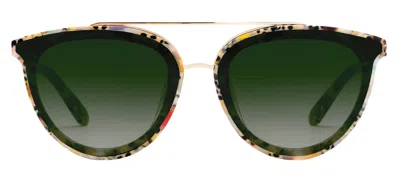Shop Krewe Clio Nylon Poppy 12k Aviator Sunglasses In Multi