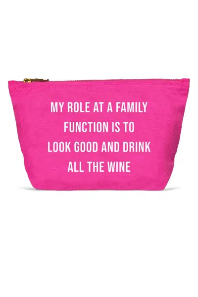 La Trading Co Drink All The Wine Pouch In Pink In Pink