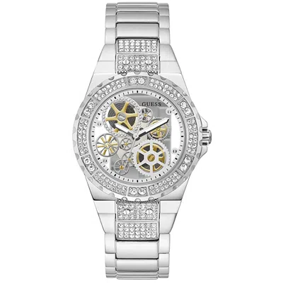 Shop Guess Men's Classic White Dial Watch In Silver