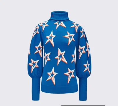 Shop Perfect Moment Stardust Balloon Sleeve Sweater In Dazzling Blue Star Dust In Multi