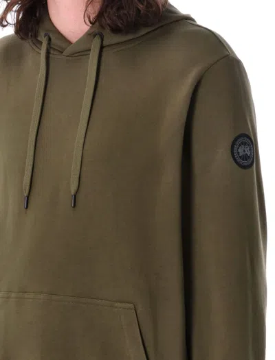 Shop Canada Goose Huron Hoody Black Label In Military Green