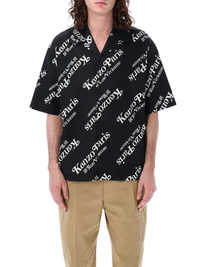 Shop Kenzo " By Verdy" Bowling Shirt In Black