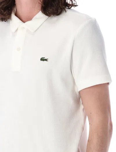 Shop Lacoste Classic Terry Polo Shirt In White
