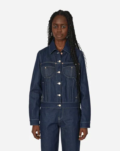 Shop Jean Paul Gaultier Conical Denim Jacket Indigo In Blue