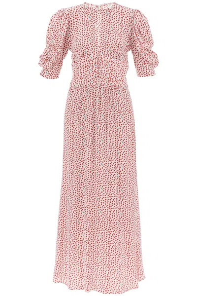Shop Rotate Birger Christensen Maxi Dress With Puffed Sleeves In White