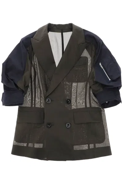 Shop Sacai "taffeta Jacket With Sleeves" In Mixed Colours
