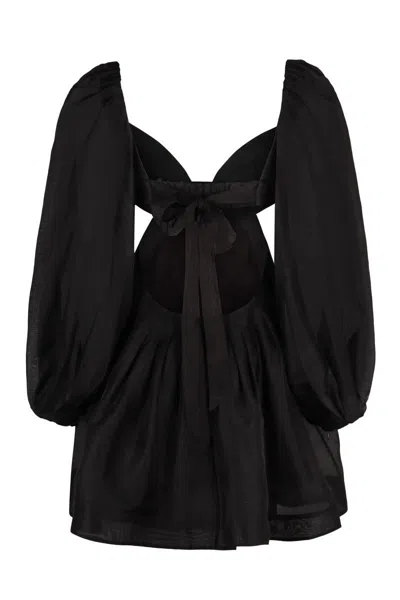 Shop Zimmermann Harmony Bralette Mini-dress In Black