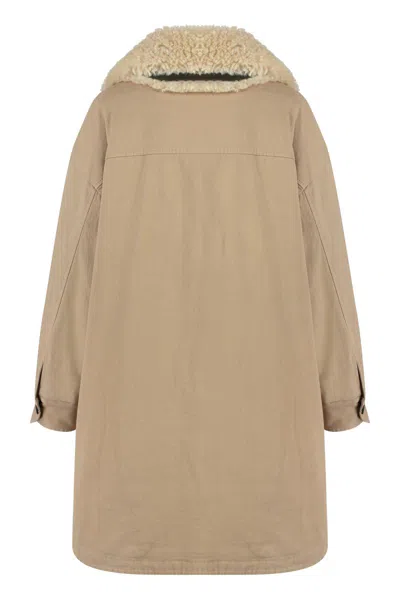 Shop Bazar Deluxe Canvas Parka In Beige