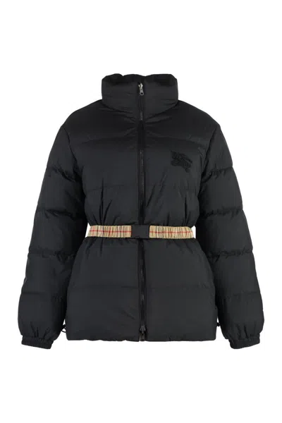 Shop Burberry Reversible Hooded Down Jacket In Black