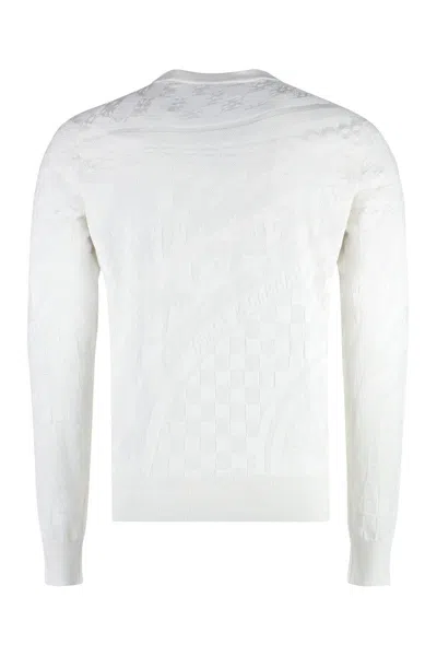 Shop Dolce & Gabbana Long Sleeve Crew-neck Sweater In Ivory