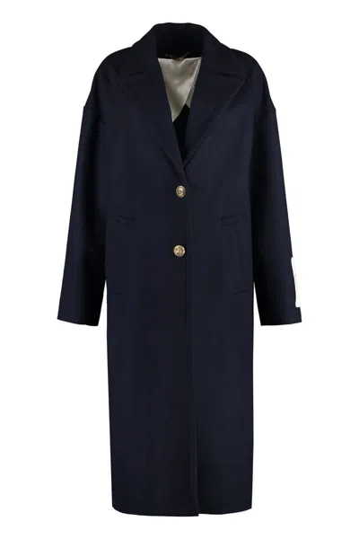 Shop Golden Goose Bertina Single-breasted Wool Coat In Blue