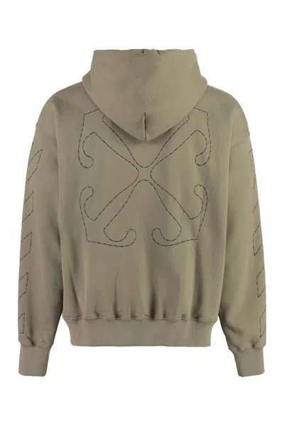 Shop Off-white Hooded Sweatshirt In Beige