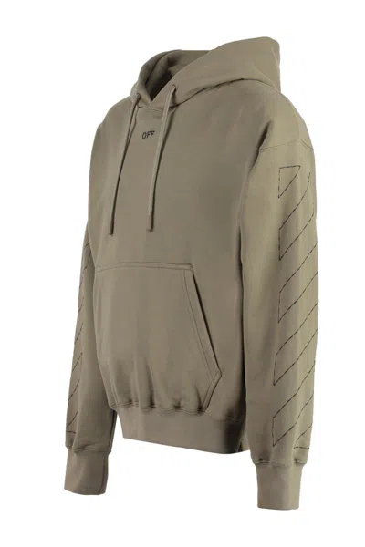 Off-white Off White Men Mud Cotton Sweatshirt In Brown