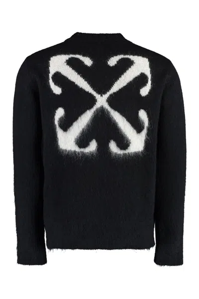 Shop Off-white Mohair Blend Sweater In Black