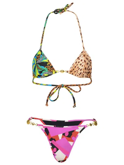 Shop Reina Olga 'splash' Multi Polyamide Blend Bikini Set In Multicolor