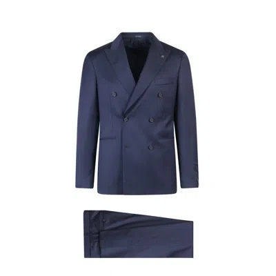 Shop Tagliatore Suit In Blue