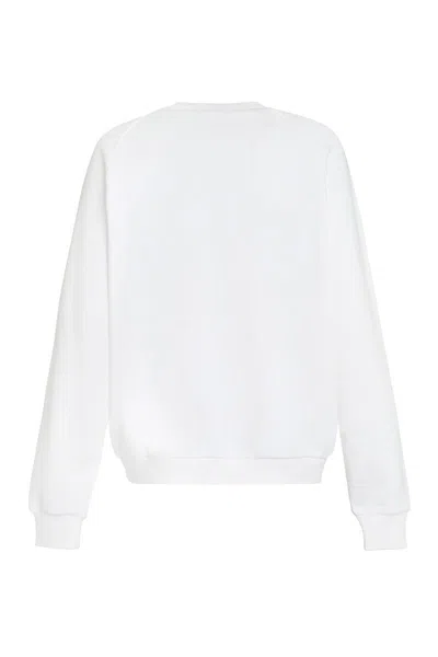 Shop Tory Burch Logo Detail Cotton Sweatshirt In White