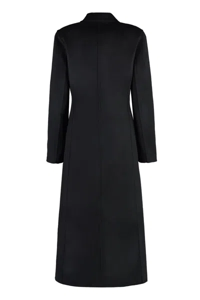 Shop Tory Burch Single-breasted Wool Coat In Black