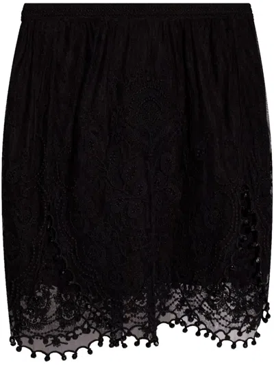 Shop Isabel Marant Vinyl Lace Mini Skirt In Black