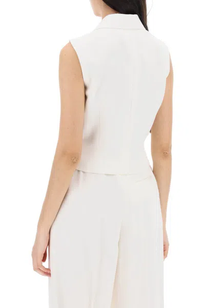 Shop Alexander Mcqueen Cropped Viscose Twill Vest For In White