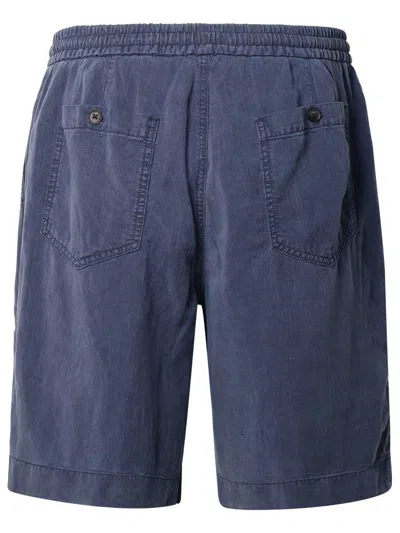 Shop Altea Blue Linen Blend Bermuda Shorts