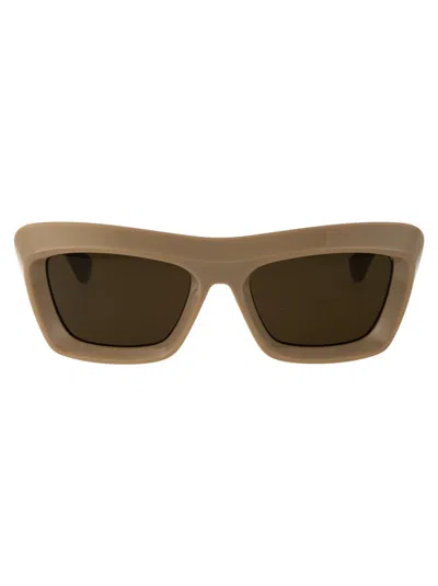 Shop Bottega Veneta Sunglasses In 003 Brown Brown Brown