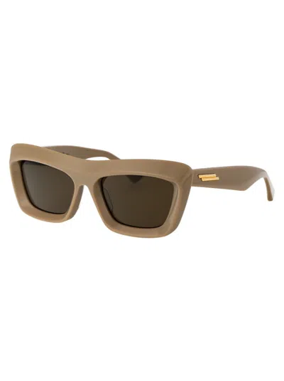 Shop Bottega Veneta Sunglasses In 003 Brown Brown Brown