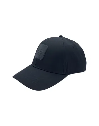 C.p. Company Logo-intarsia Cap In Black