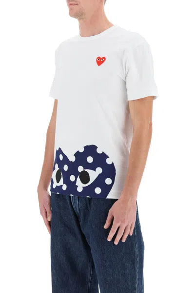 Shop Comme Des Garçons Play Comme Des Garcons Play Heart Polka Dot T-shirt In Multicolor