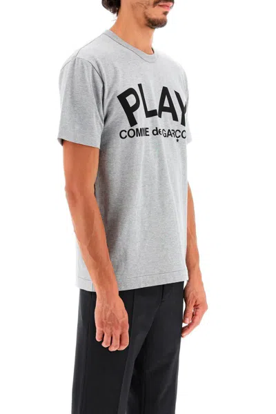 Shop Comme Des Garçons Play Comme Des Garcons Play T-shirt With Play Print In Grey