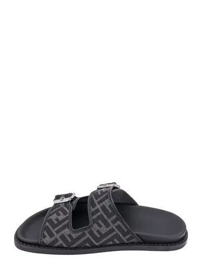 Shop Fendi Sandals In Grey