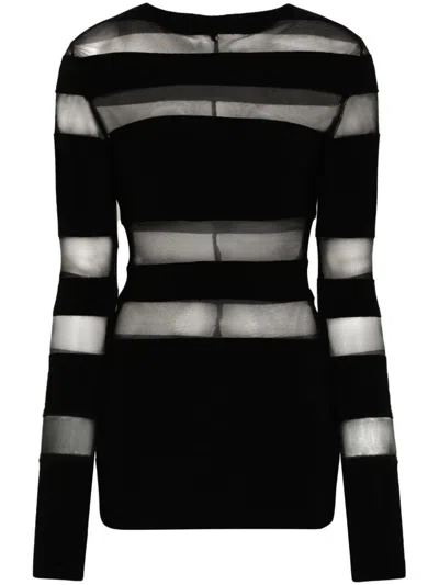 Shop Norma Kamali Minidress With Pickleball Stitching In Black