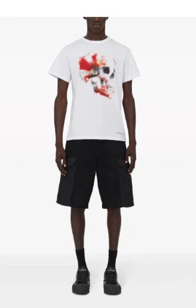Shop Alexander Mcqueen T-shirts And Polos In White/red/black