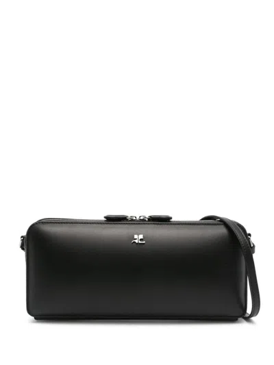 Shop Courrèges Cloud Reflex Leather Baguette Bag Bags In Black