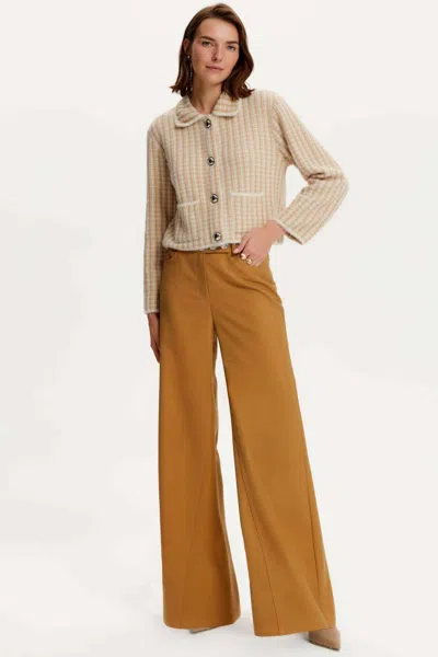 Shop Nocturne Flare Gabardine Pants In Brown