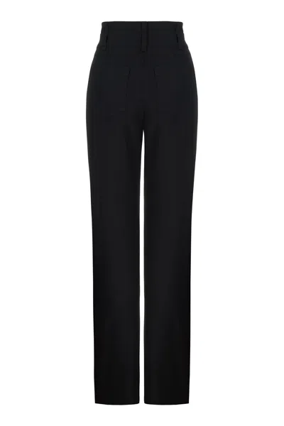 Shop Nocturne Double Waisted Straight Pants In Black