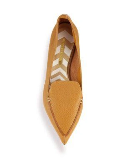 Shop Nicholas Kirkwood Beya Pebbled Leather Point-toe Loafers In Tan