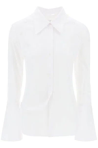 Shop Courrèges Courreges Modular Cotton Poplin Shirt In White