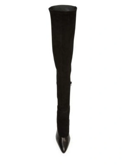 Shop Givenchy Suede & Leather Over-the-knee Boots In Black