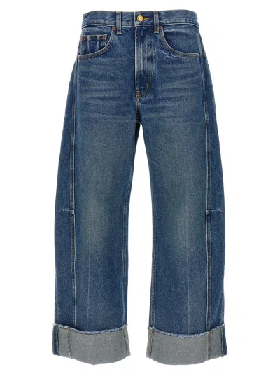 Shop B Sides Relaxed Lasso Cuffed Jeans In Blue